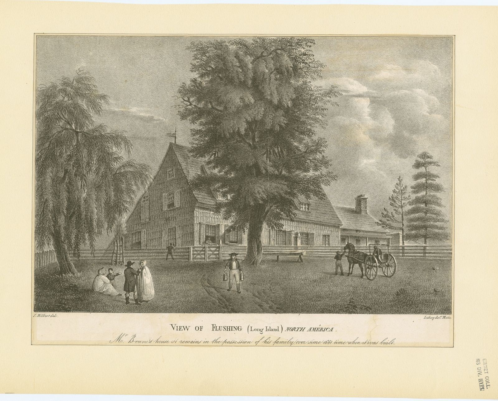John Bowne House 1661 - NYPL - PD