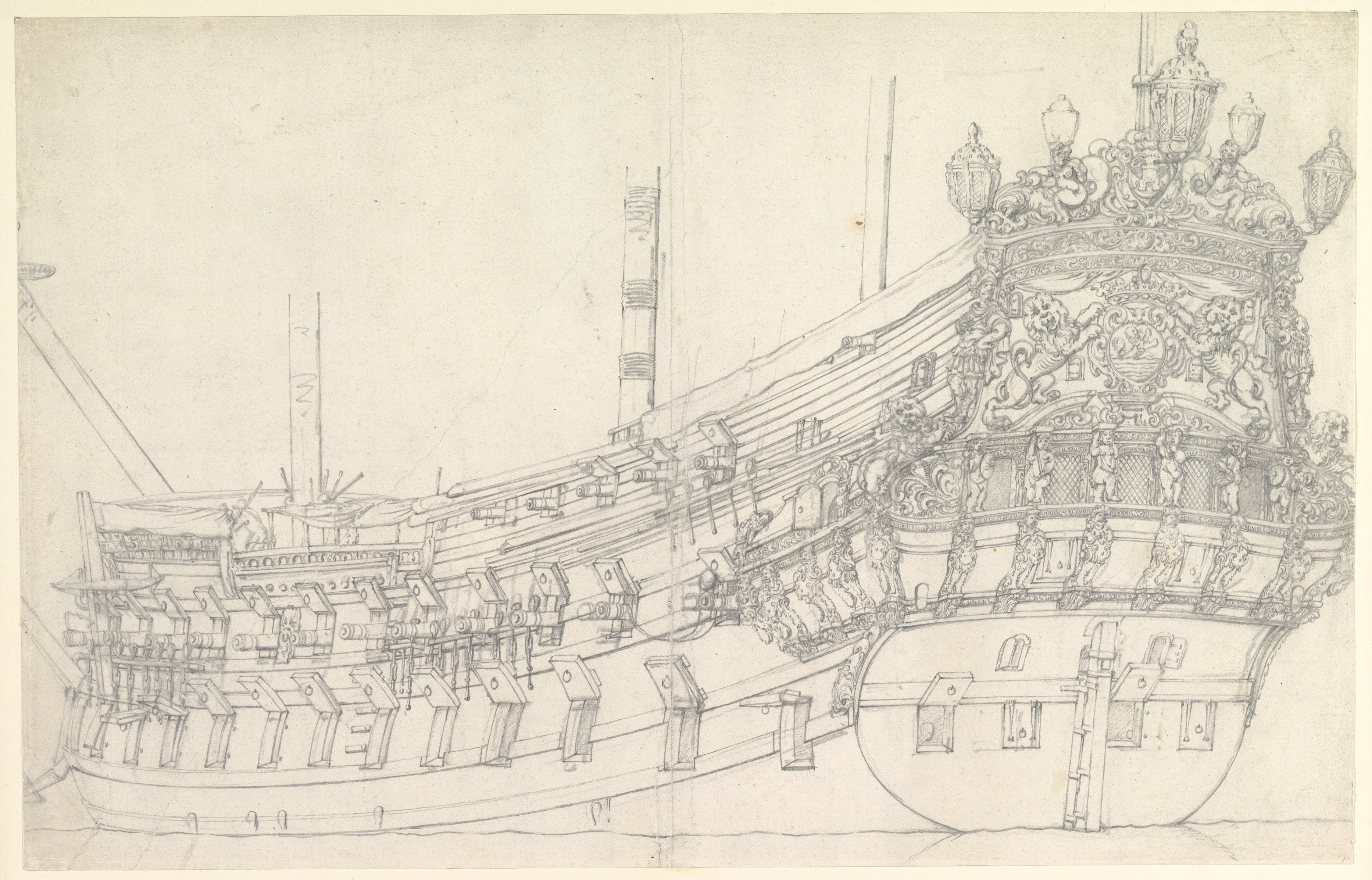 Met Museum Dutch Ship by Willem van de Velde